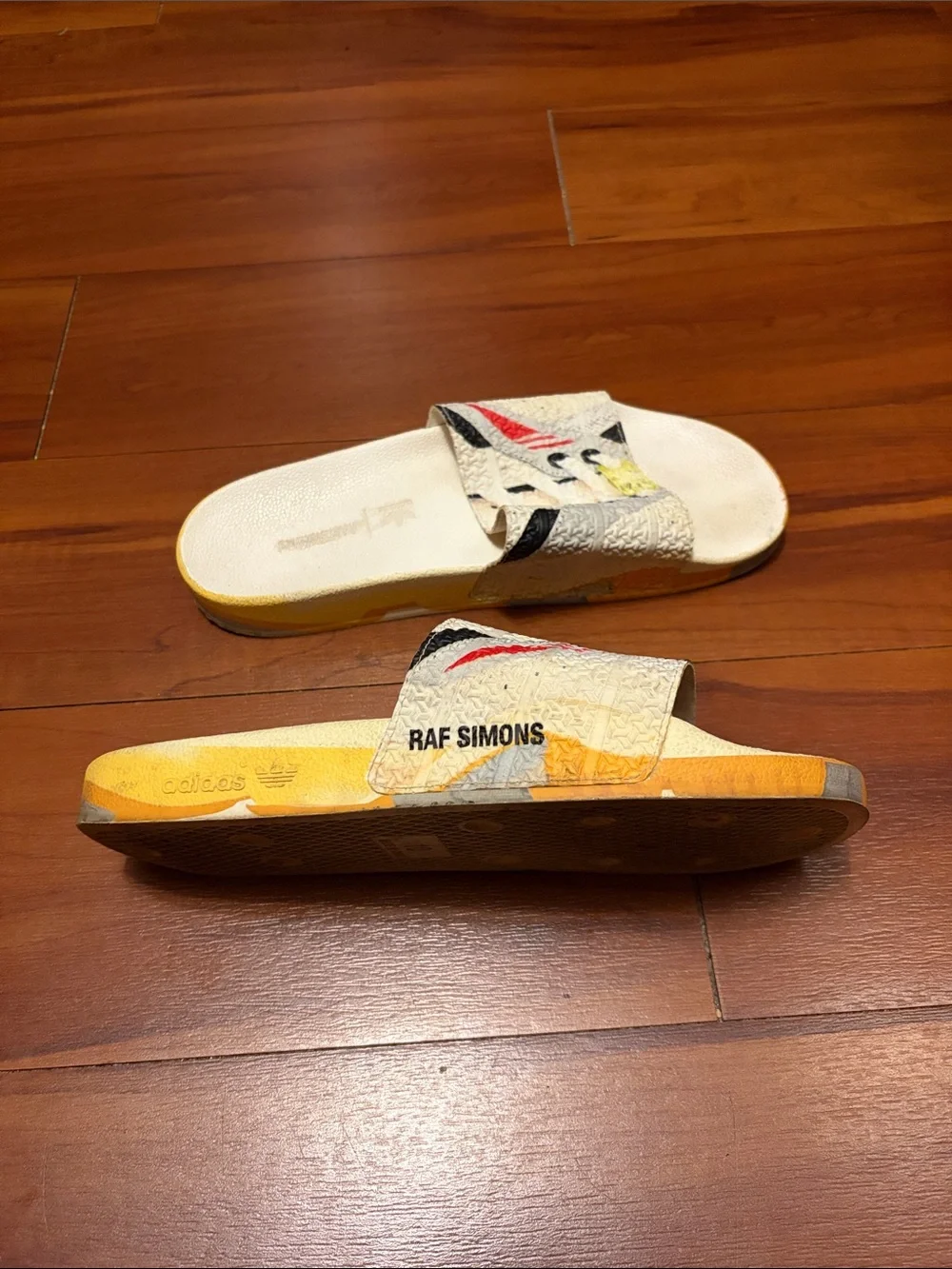 Raf Simons x adidas Torsion Adilette Slides 'Trompe L'oeil' Sz 10